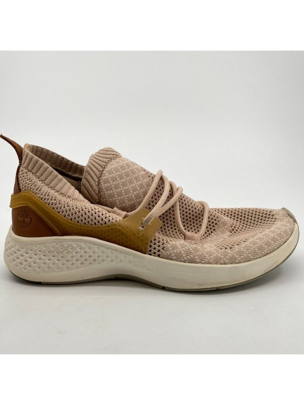 Timberland FlyRoam Go Knit Womens Size 8 Beige Athletic Running Shoes Sneakers